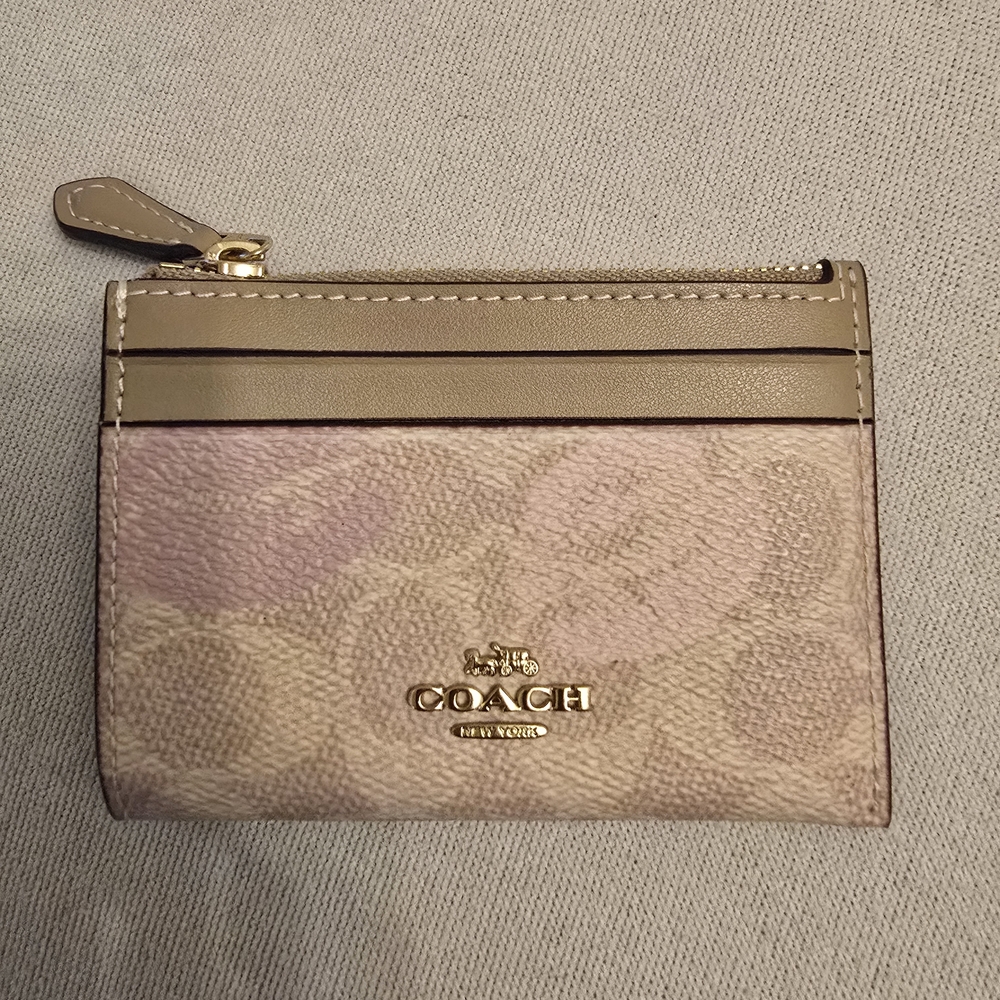 Coach Beige and Pink Card Holder